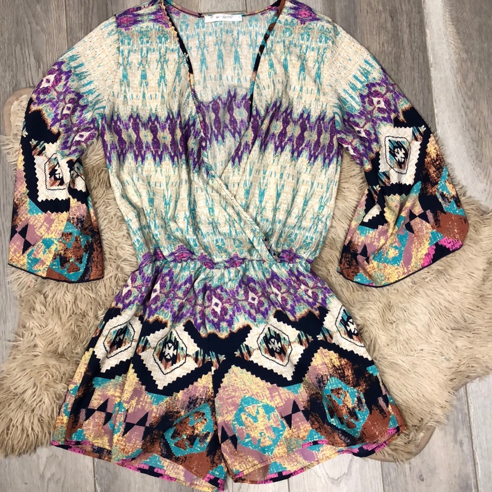 Tribal print romper
